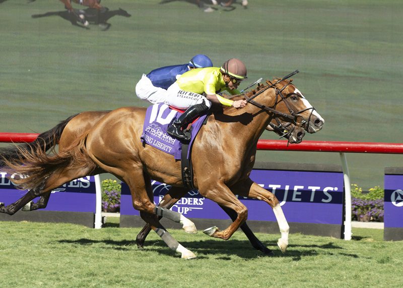 Chasing Liberty winning the TCA Stakes at Del Mar - Benoit photo